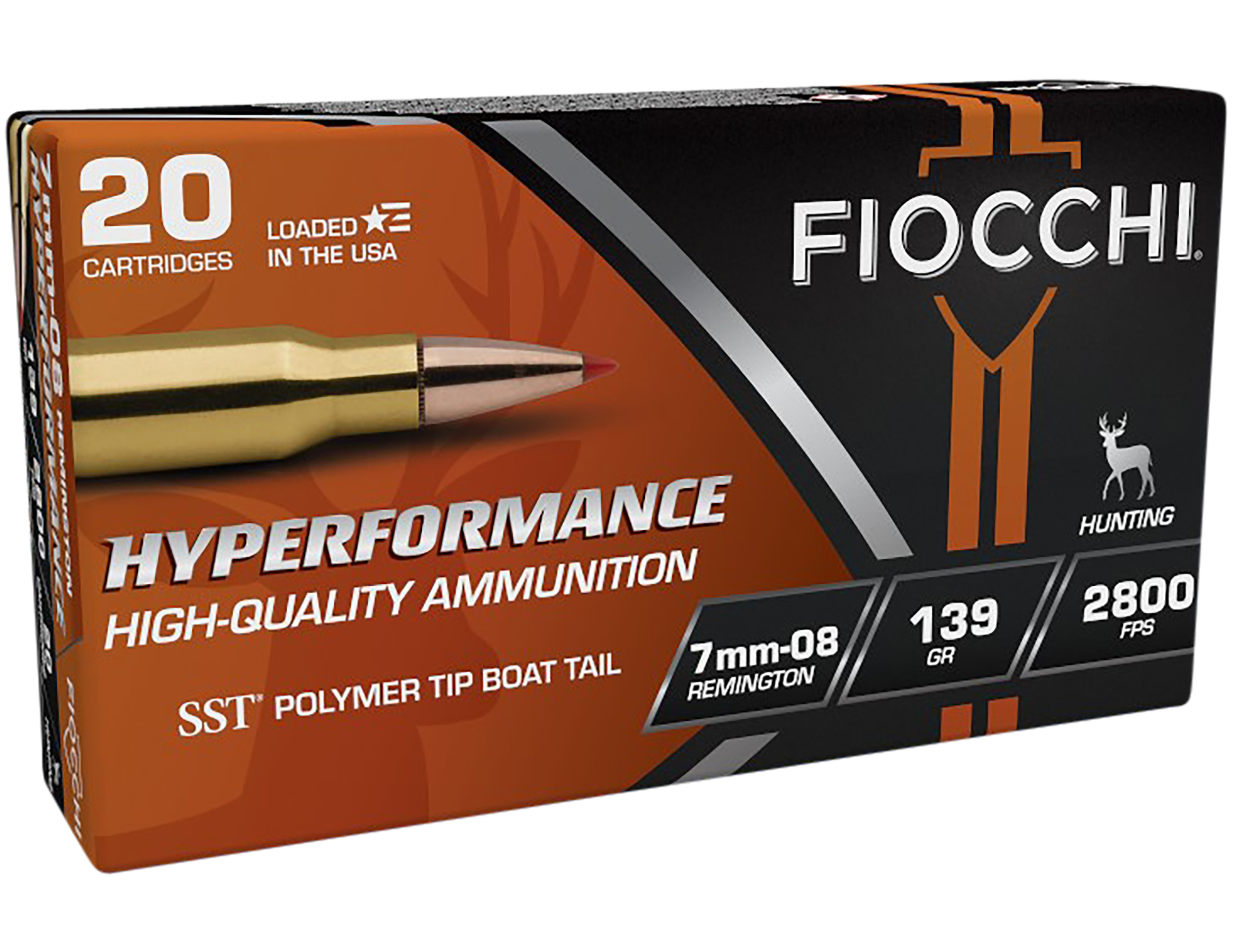 Fiocchi 7MM08HSA Hyperformance 7mm-08Rem 139gr Super Shock Tip 20 Per Box/10 Case