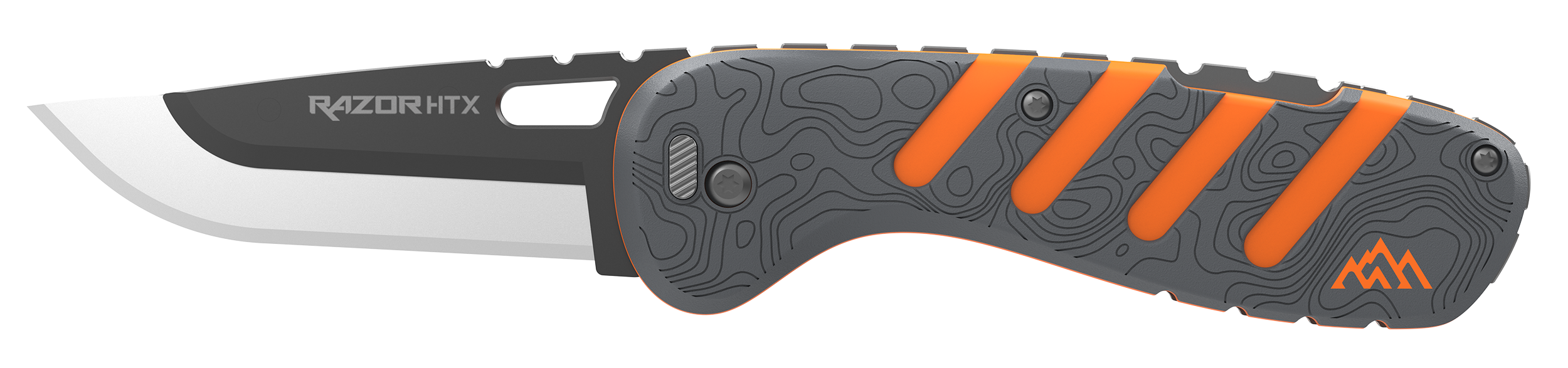 Outdoor Edge HTX30Y6C Razor HTX  3" Folding Plain 420J2 SS Blade Gray/Orange