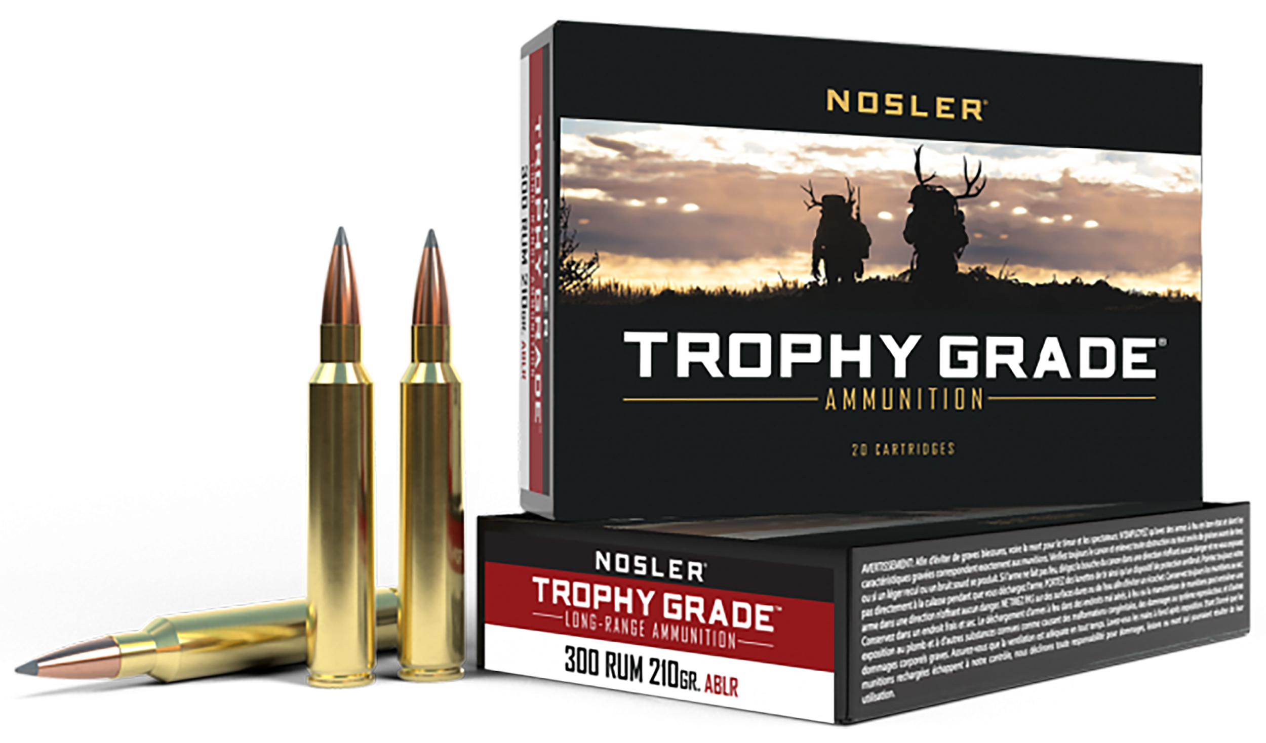 Nosler 60129 Trophy Grade Long-Range 300RUM 210gr Nosler Spitzer AccuBond Long Range 20 Per Box/10 Case