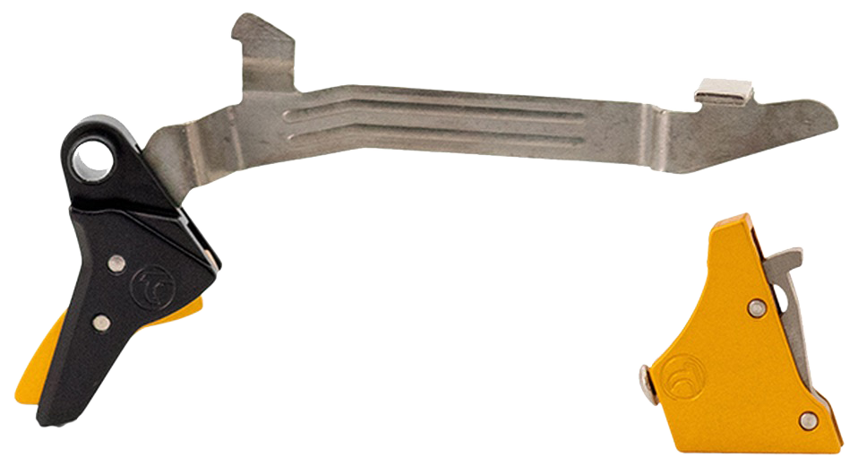 Timney Triggers ALPHAGLOCK34GOLD Alpha Competition 9mm Luger/40 S&W Gold Straight Trigger Compatible w/Most Glock Gen3-4