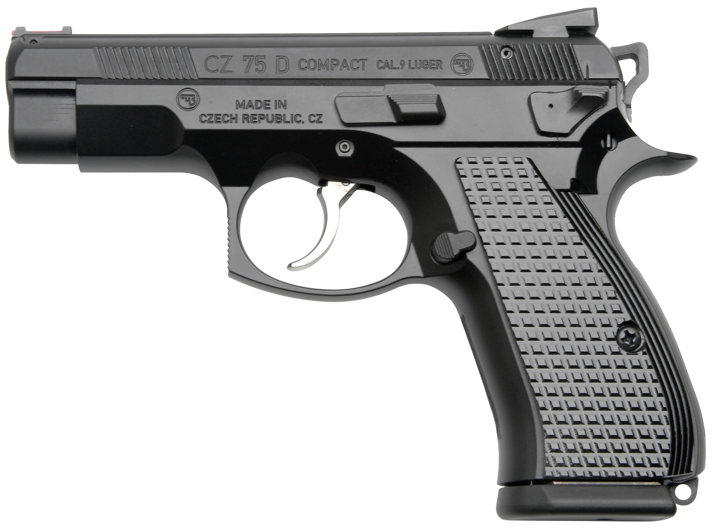 Cz Custom Shop 91048 CZ 75 D PCR Compact Frame 9mm Luger 15+1 3.90" Steel Barrel Black, Serrated Black Slide, Polycoat Aluminum Frame w/Beavertail, Black Checkered Aluminum Grip