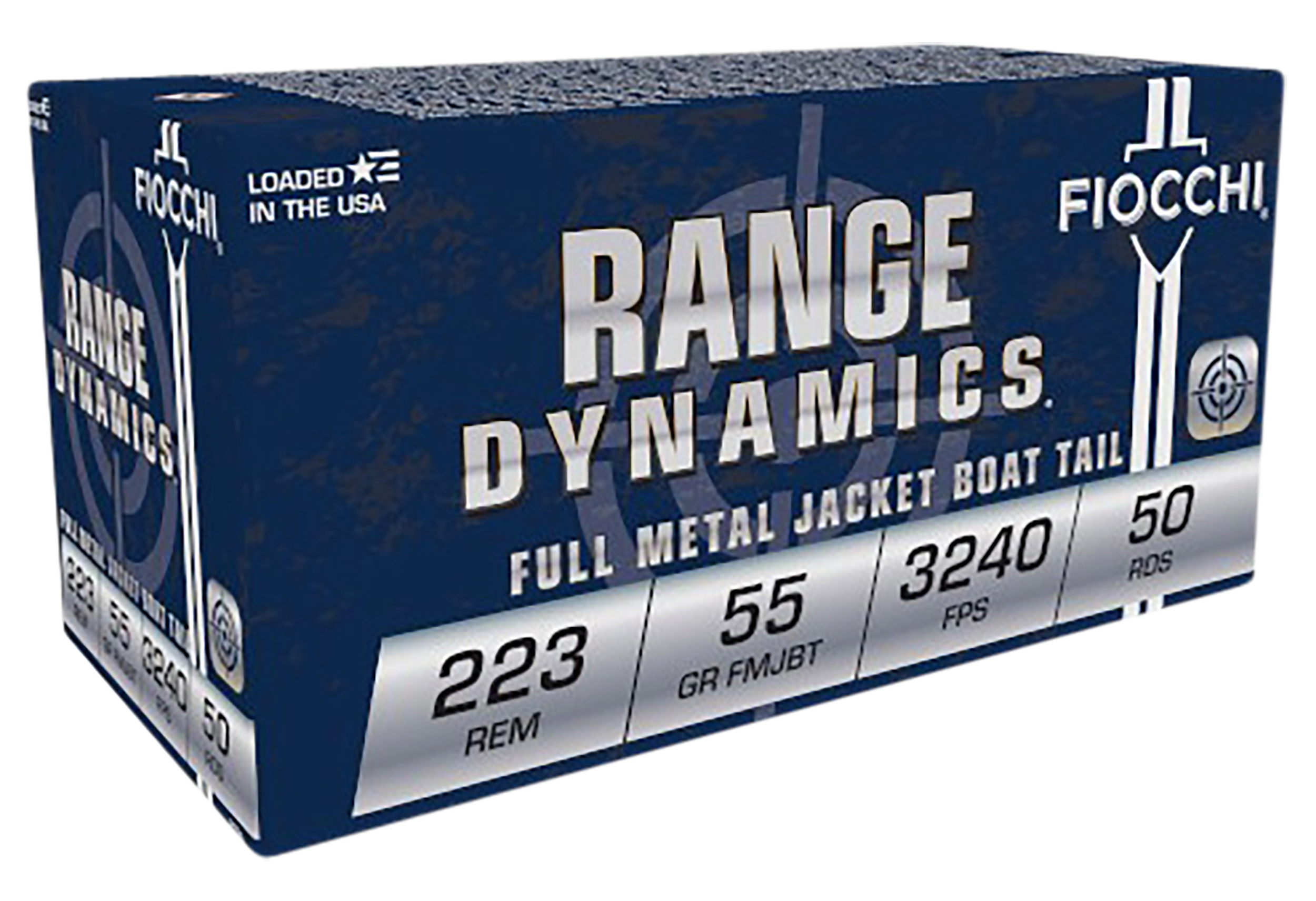 Fiocchi 223A Range Dynamics  223Rem 55gr Full Metal Jacket Boat Tail 50 Per Box/20 Case
