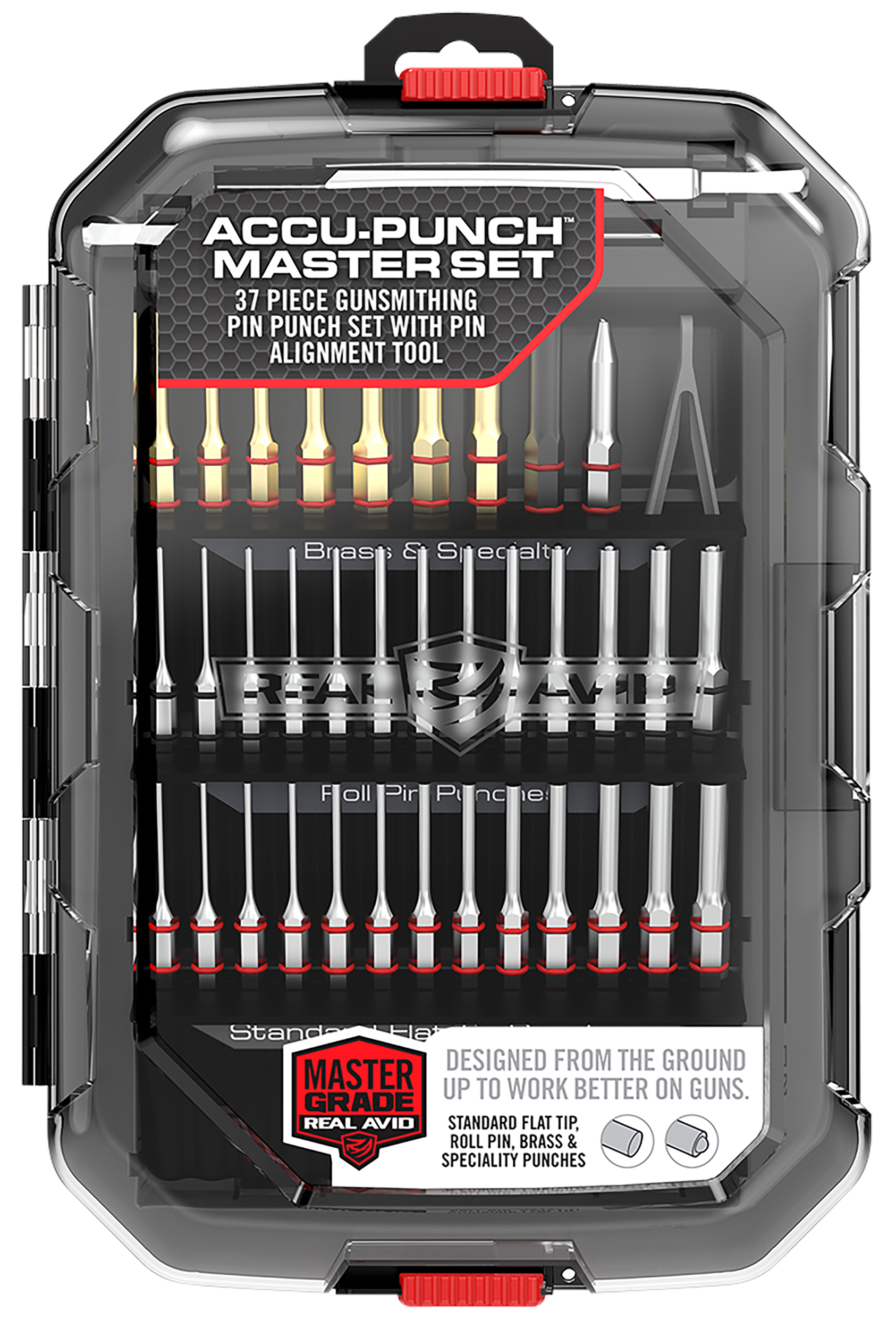 Real Avid AVMAPS Accu-Punch Master Set Black Universal Firearm 37 Pieces