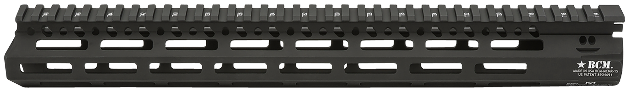 BCM MCMR15556BLK BCMGunfighter MCMR 15" M-LOK, Free-Floating Style Made of Aluminum with Black Anodized Finish for AR-Platform