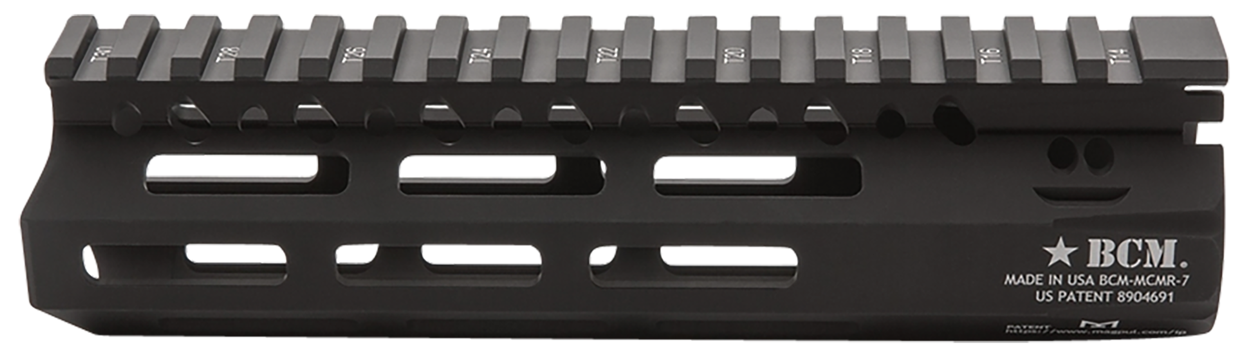 BCM MCMR7556BLK BCMGunfighter MCMR 7" M-LOK, Free-Floating Style Made of Aluminum with Black Anodized Finish for AR-Platform