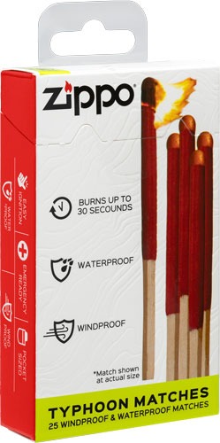 ZIPPO TYPHOON MATCHES 25 WINDPROOF & WATERPROOF MATCHES