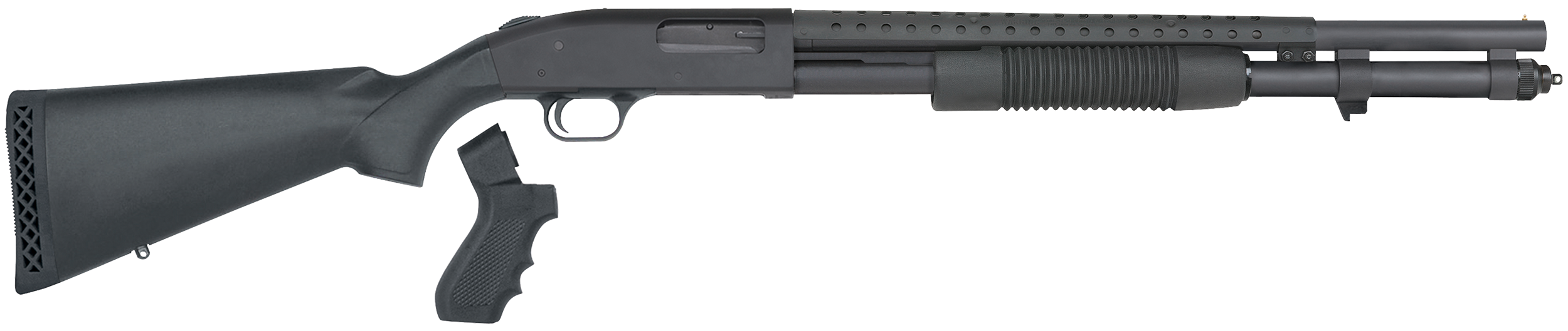 Mossberg 50694 590 Persuader 12 Gauge 3" 8+1 20" Cylinder Bore Heat-Shield Barrel Matte Blued Rec Black Synthetic Stock Includes Pistol Grip