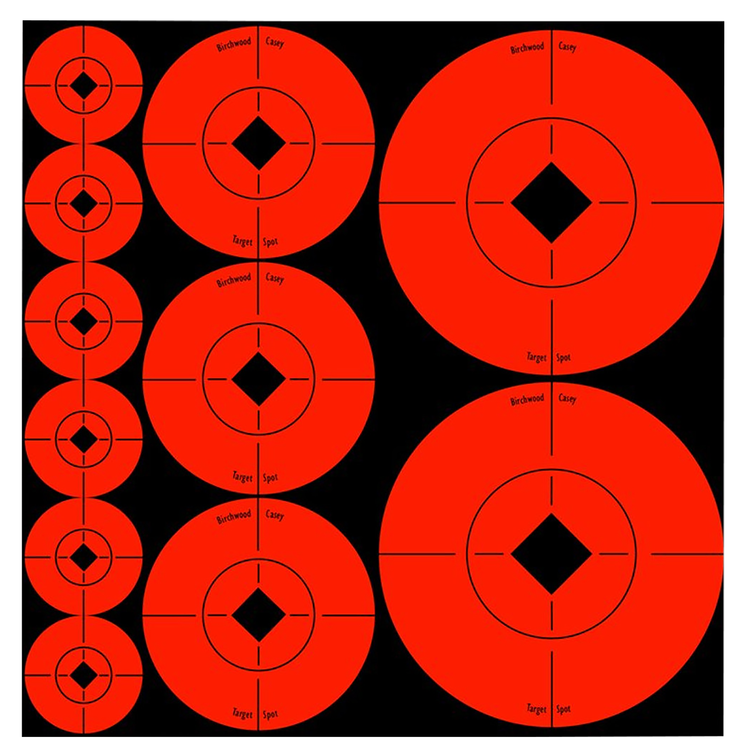 Birchwood Casey 33928 Target Spots Self-Adhesive Paper Black/Orange Bullseye 60 Pack