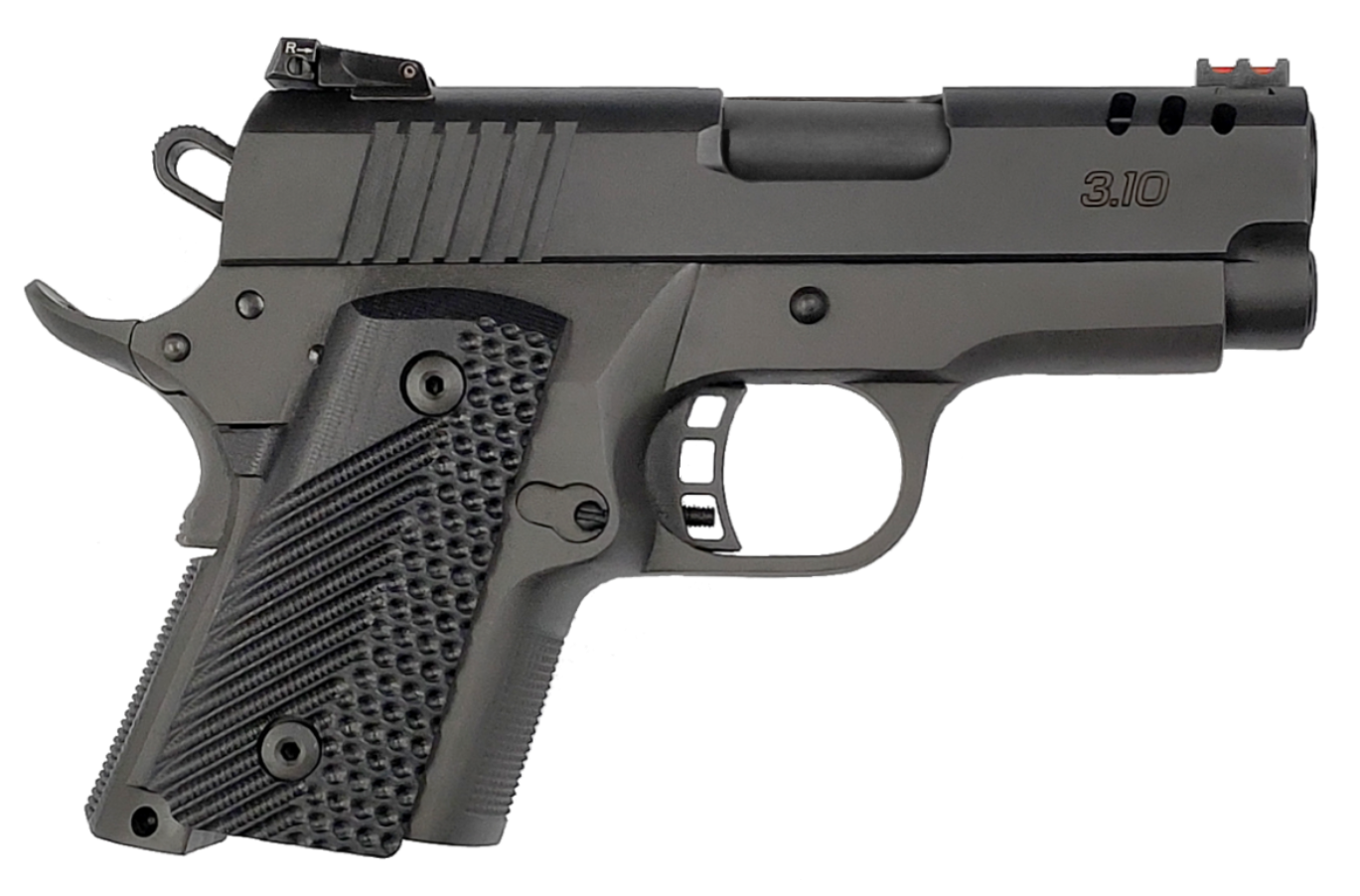 Rock Island 56639 BBR  Compact 9mm Luger 10+1., 3.10" Black Steel Barrel, Black Parkerized Serrated Steel Slide, Black Parkerized Steel Frame w/Beavertail, Black G10 Grip