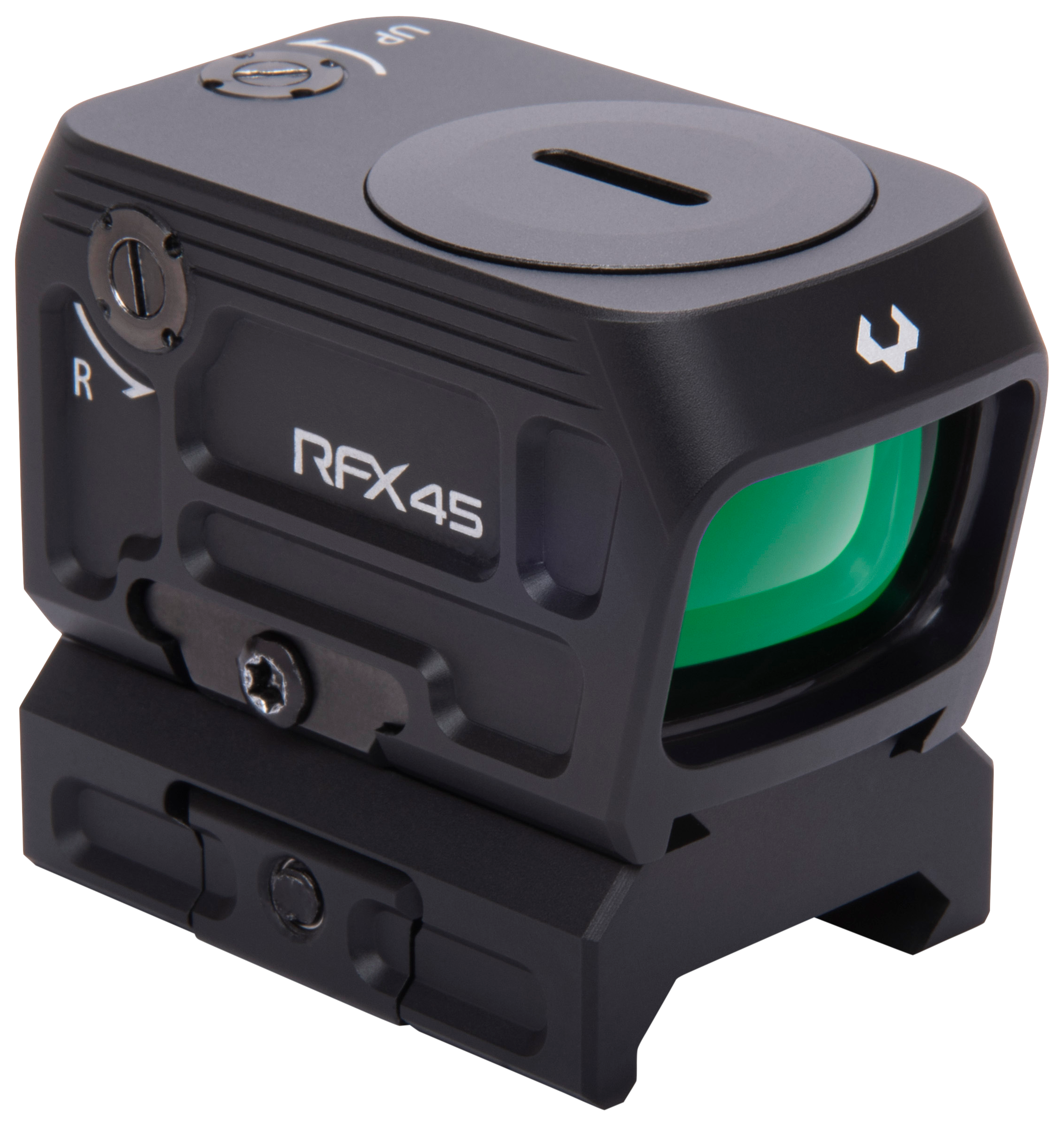 Viridian 9810059 RFX45 Black Anodized 1 x 24 mm x 15.5 mm 5 MOA Green Dot ACRO/Picatinny Low Mount