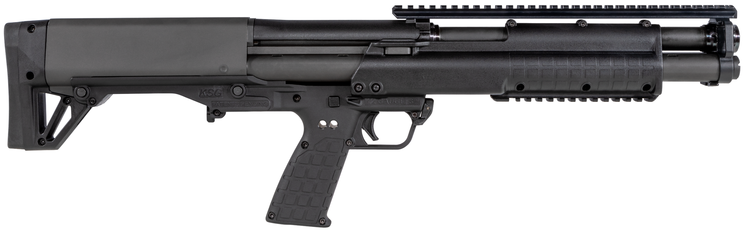 Kel-Tec KSGBLK KSG  Black 12 Gauge 18.50" 3" 14+1 Black Rec/Barrel Black Polymer Fixed Stock & Grip