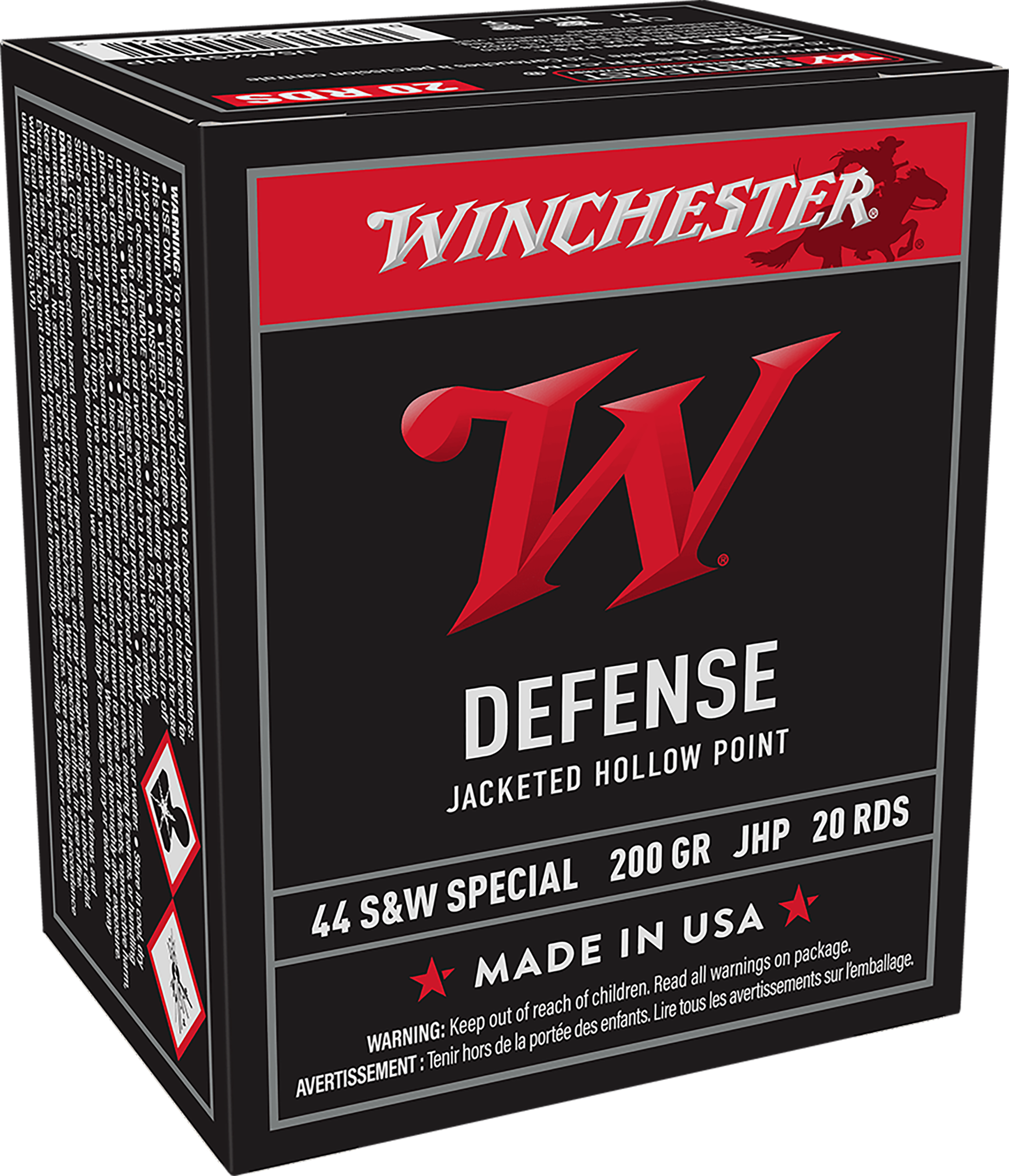 Winchester Ammo USA44SWJHP USA  44S&WSpl 200gr Jacketed Hollow Point 20 Per Box/10 Case