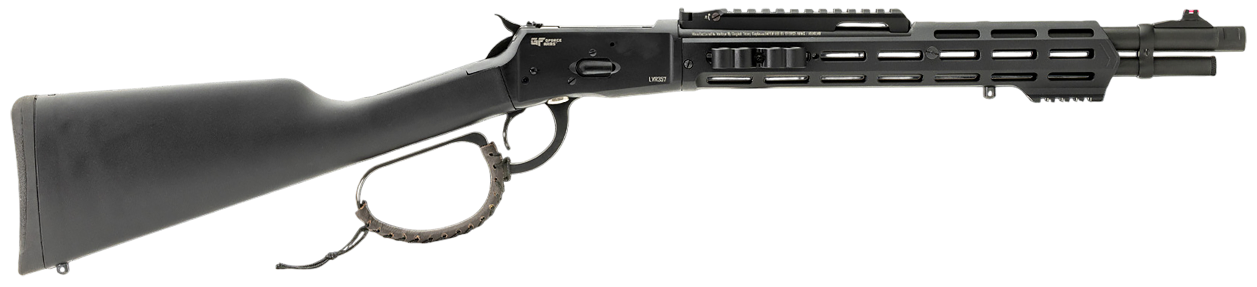 Gforce Arms GFLVR357SXB LVR  357 Mag 8+1 16.50" Black Cerakote barrel, Black Cerakote Steel Receiver w/Picatinny Rail, M-LOK Handguard, Black Fixed Synthetic Stock