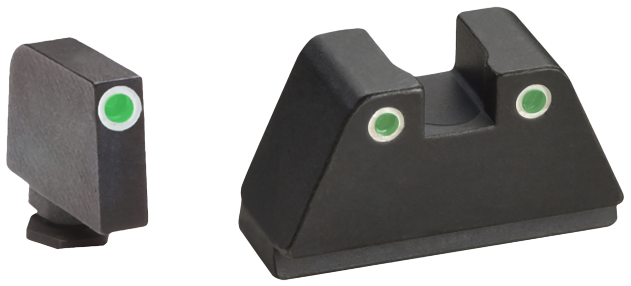 AmeriGlo GL329 Optic Compatible Sight Set for Glock XL Tall Green Tritium White Outline Front Sight-Green Tritium White Outline Rear Sight