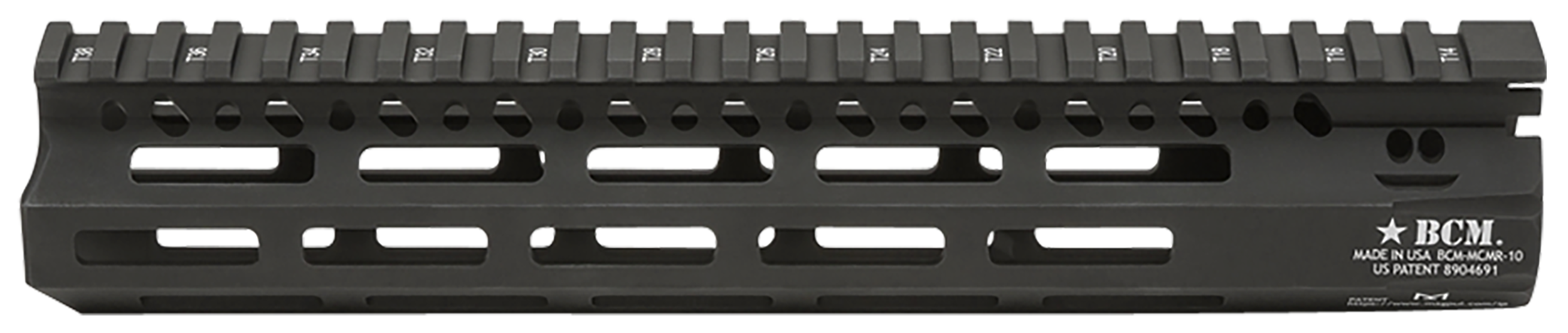 BCM MCMR10556BLK BCMGunfighter MCMR 10" M-LOK, Free-Floating Style Made of Aluminum with Black Anodized Finish for AR-Platform