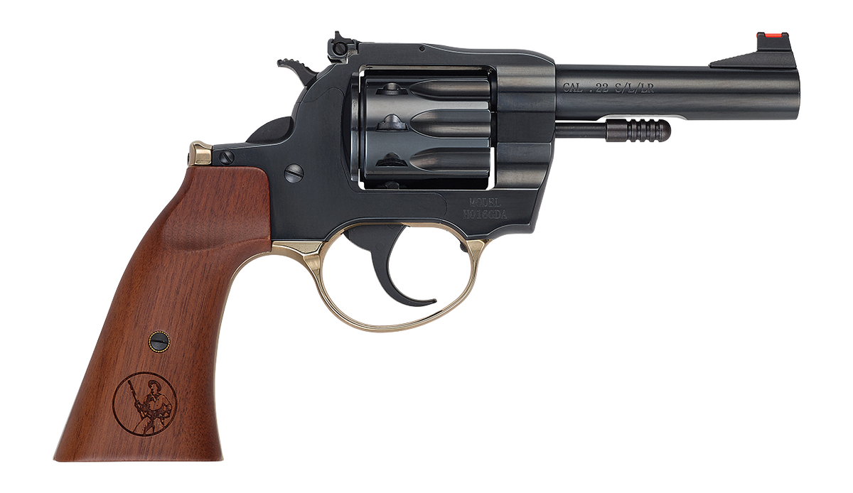 Henry H016GDA Golden Boy  22 S/L/LR 10 Shot 4" Blued Round Barrel, Blued Cylinder, Blued Polished Steel Frame, American Walnut Gunfighter Grip, Exposed Hammer