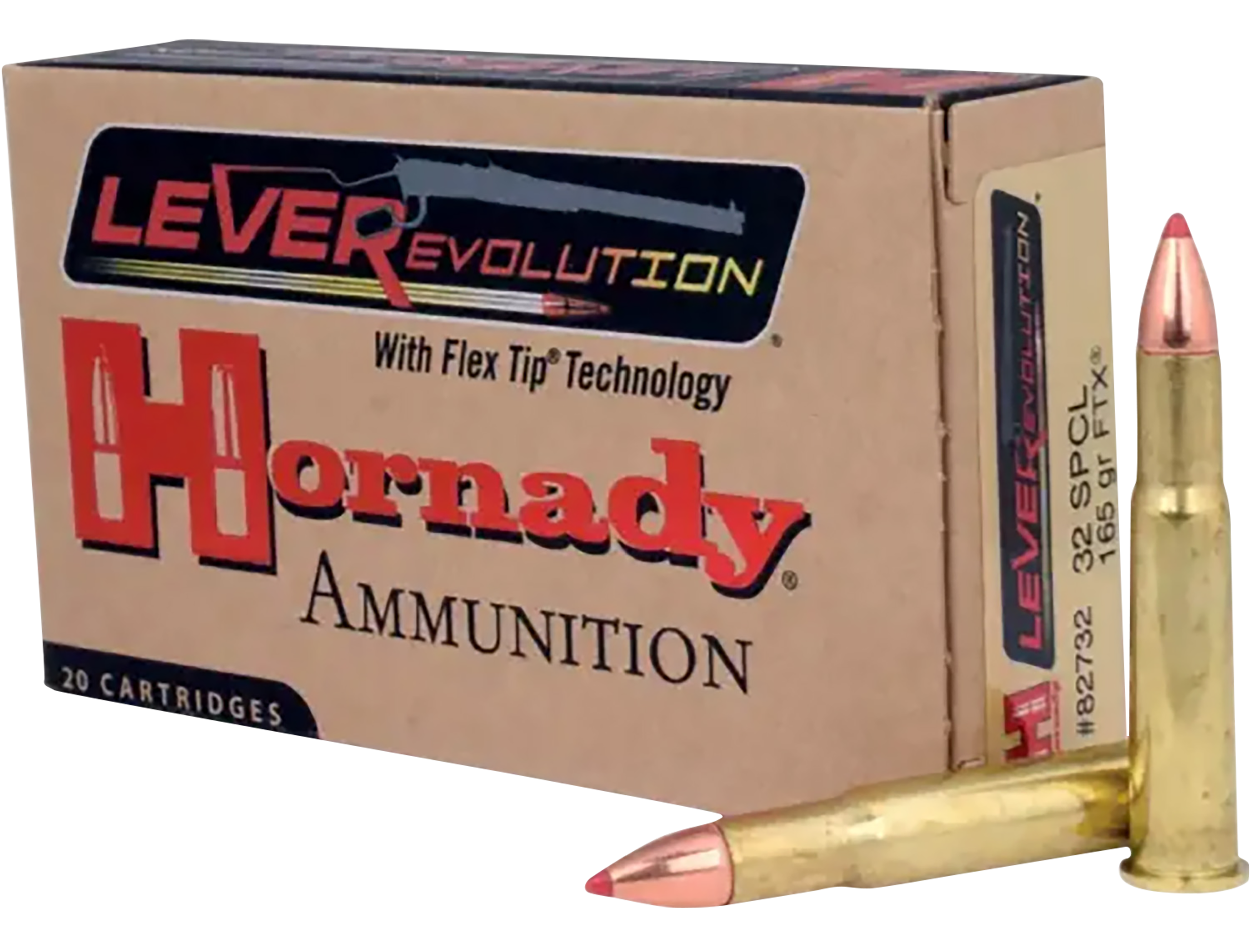 Hornady 82732 LEVERevolution  32WinSpecial 165gr Flex Tip eXpanding 20 Per Box/10 Case