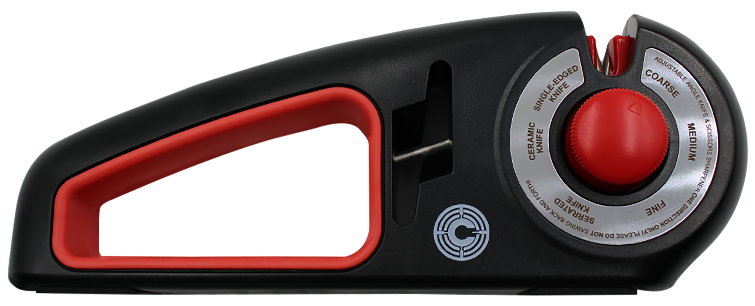 Caliber Gourmet CBGKS1 Knife Sharpener Adjustable Black/Red, Carbide/Ceramic Sharpener