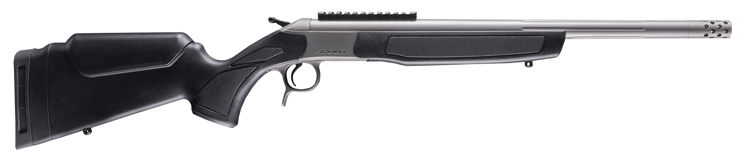 CVA CR4442S Scout Takedown 45-70 Gov 1rd 22" Stainless Fluted Threaded Barrel, Stainless Steel Receiver w/Picatinny Rail, Adj Comb & LOP Black Synthetic Stock