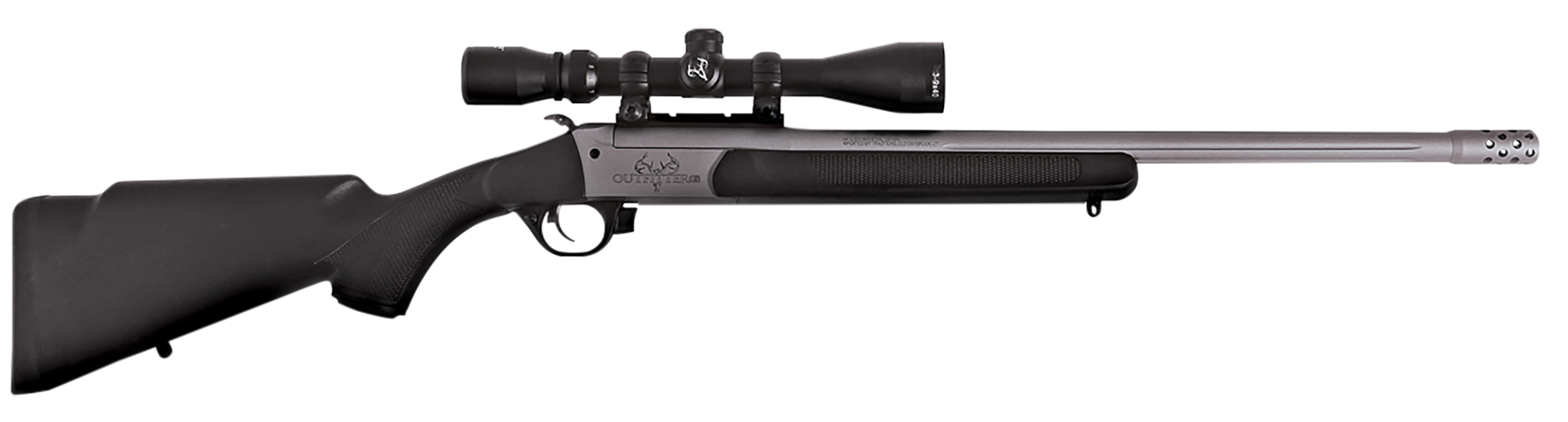 Traditions CR5-361130T Outfitter G3 w/Scope 360 Buckhammer 22" Tungsten Cerakote Chrome Lined Steel/ Target Crown Barrel, Tungsten Cerakote Drilled & Tapped Receiver, Black Synthetic Stock