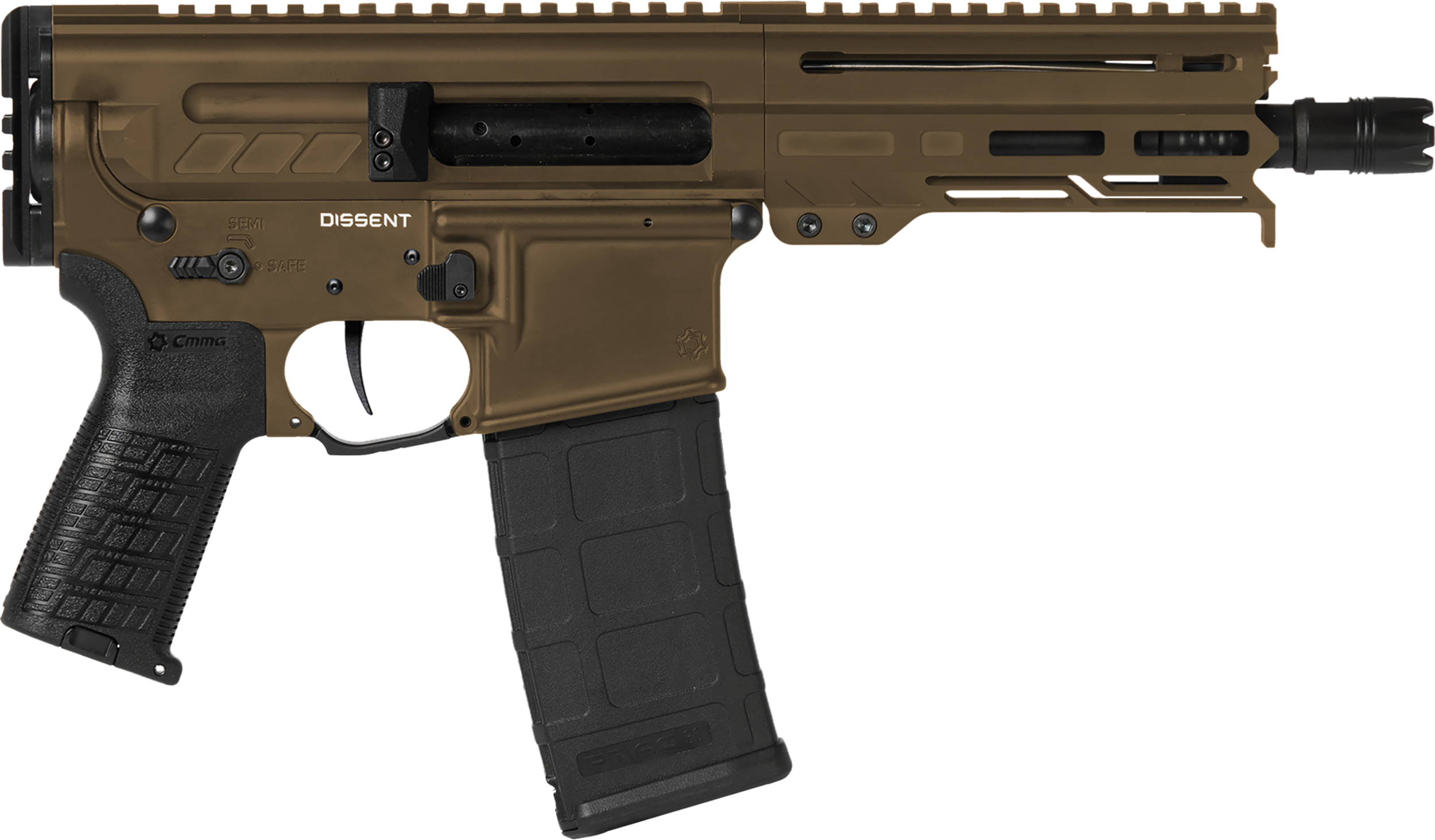 CMMG 30A0E33MB Dissent MK4 300 Blackout 30+1 6.50", Midnight Bronze Cerakote Rec, OEM Grip, Picatinny Buffer Adapter, Zeroed Drop-In Single Stage Trigger