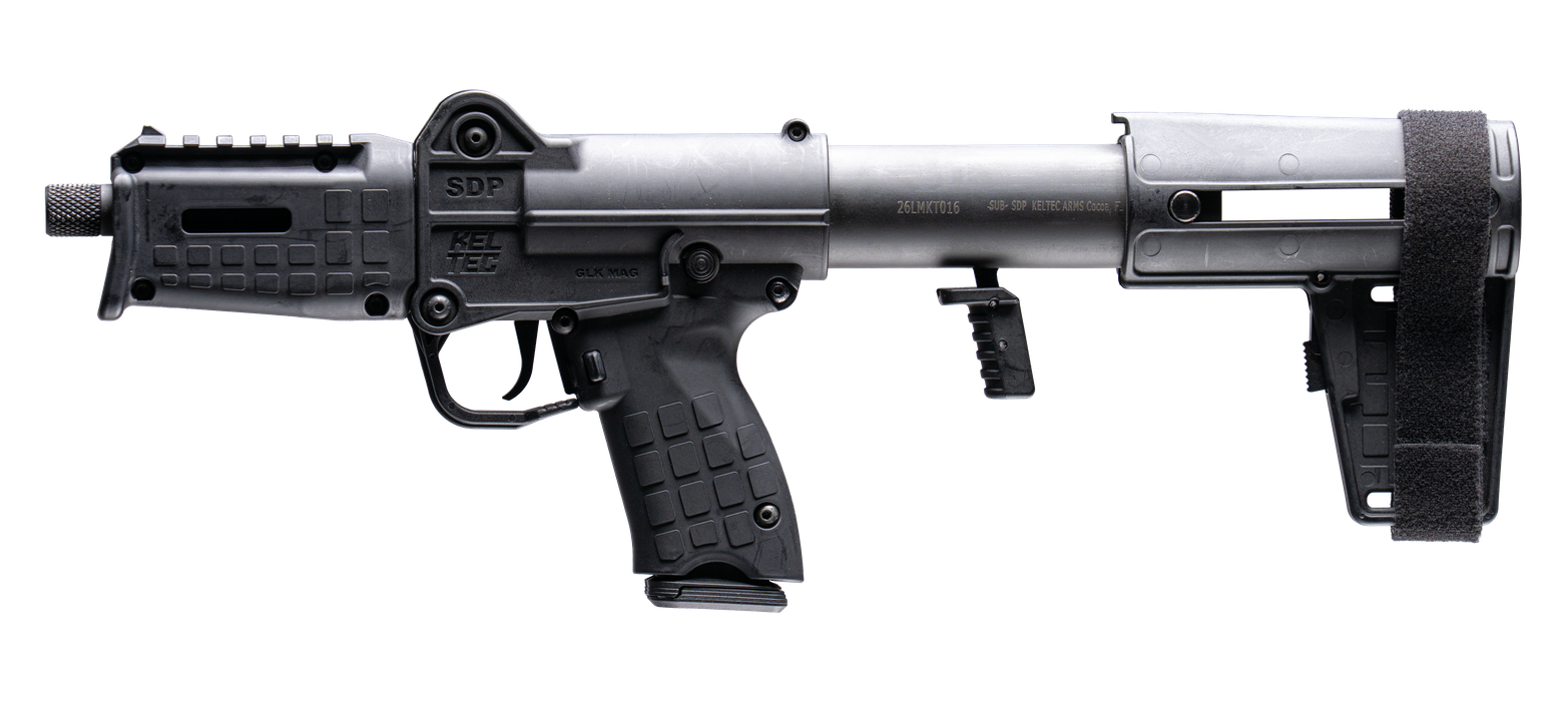 Kel-Tec SDP9BLK SUB SDP 9mm Luger 17+1 Threaded Barrel, Receiver w/Picatinny Rail, Folding Pistol Brace, Polymer Grip