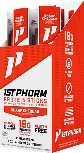 1st Phorm Protein Sticks Sharp Cheddar 15ct