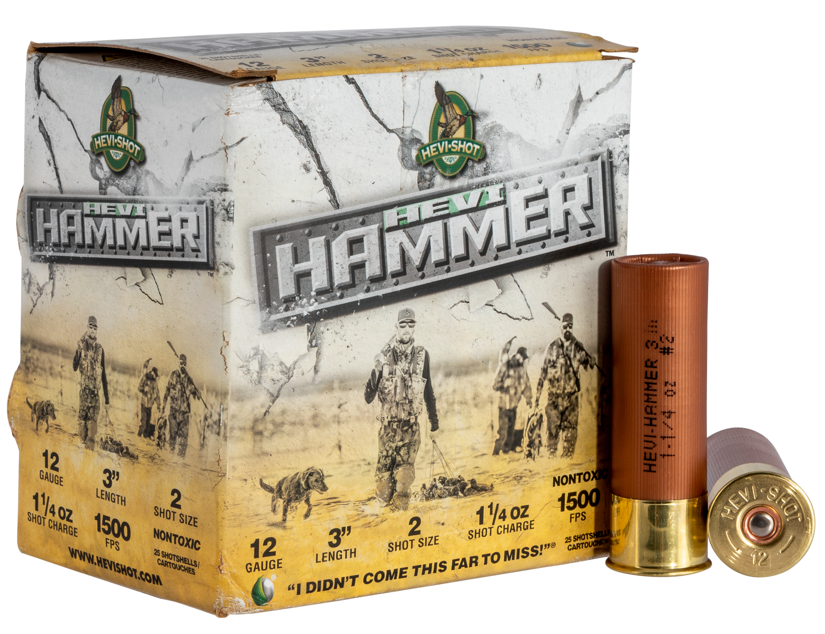 HEVI-Shot HS28002 HEVI-Hammer  12Gauge 3" 1 1/4oz 2Shot 25 Per Box/10 Case