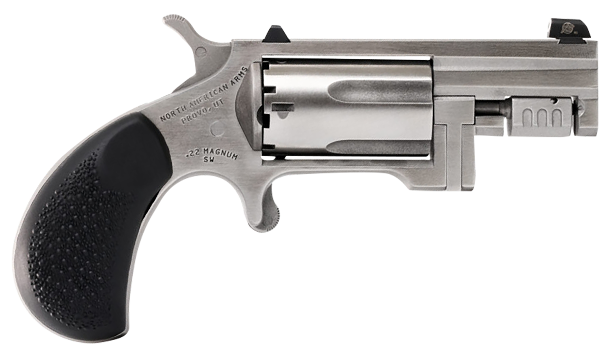 North American Arms SNT Sentinel  22 WMR 5 Shot 1.42" Matte Stainless Steel Barrel, Stainless Cylinder, Matte Stainless Steel Frame, Slip-on Rubber Pebble Grip, Exposed Hammer