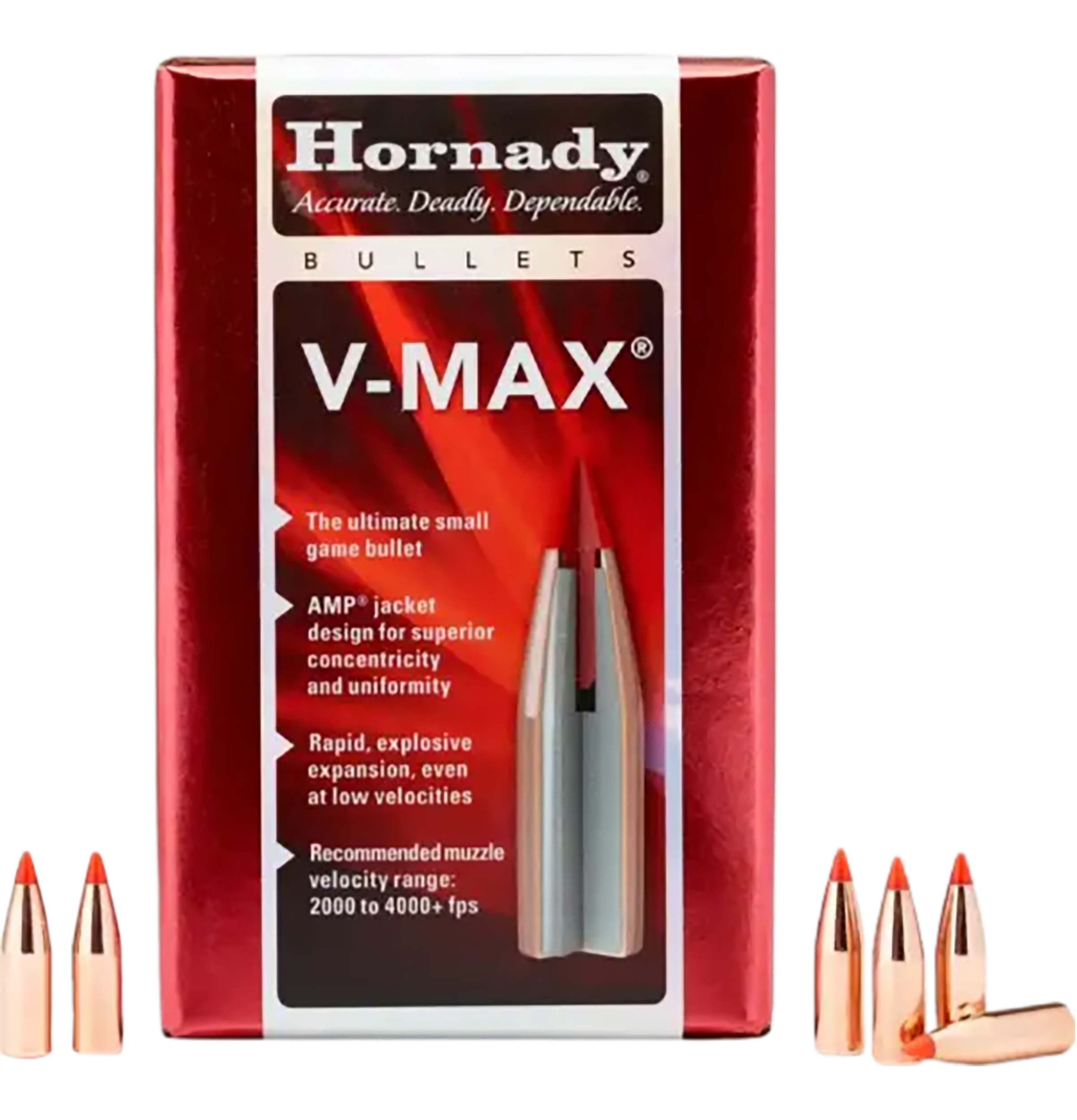 Hornady 22006 V-Max 20 Cal .204 40 gr V Max 100 Per Box/ 40 Case