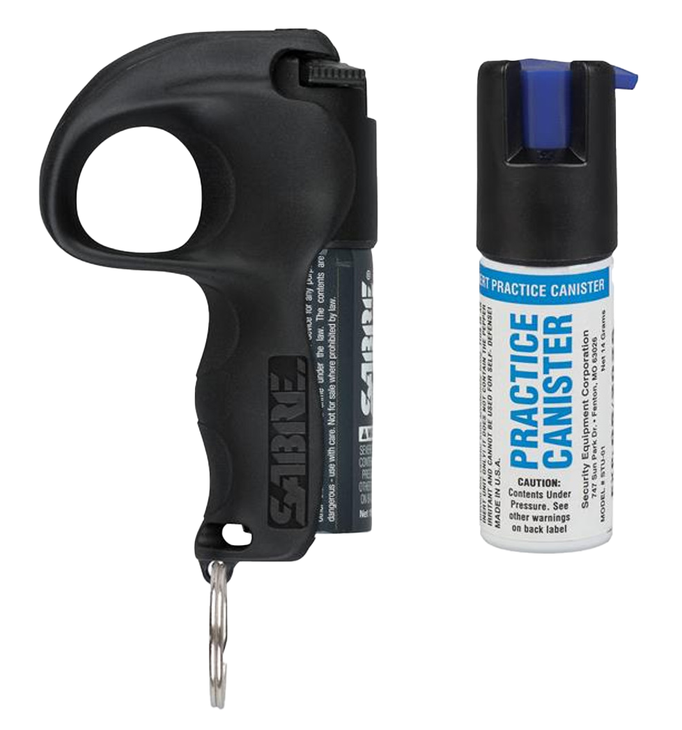 Sabre PBBKOCSTU04 Quick Grip Pepper Spray Range 12ft 0.54oz Black Canister