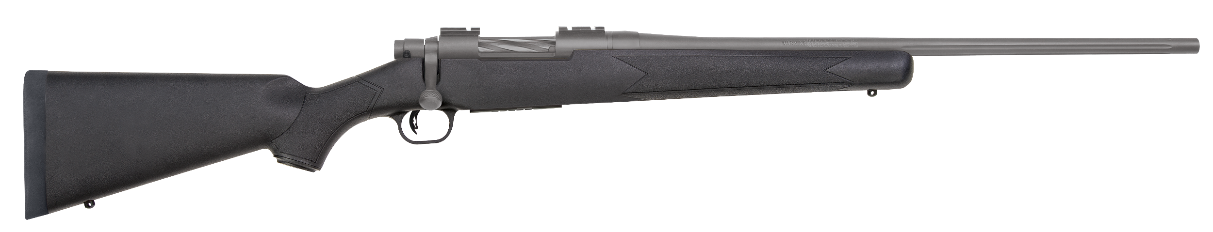 Mossberg 28069 Patriot  Full Size 25-06 Rem 5+1 22" Stainless Cerakote Fluted Barrel, Drilled & Tapped Cerakote Stainless Steel Receiver, Black Fixed Synthetic Stock, Right Hand