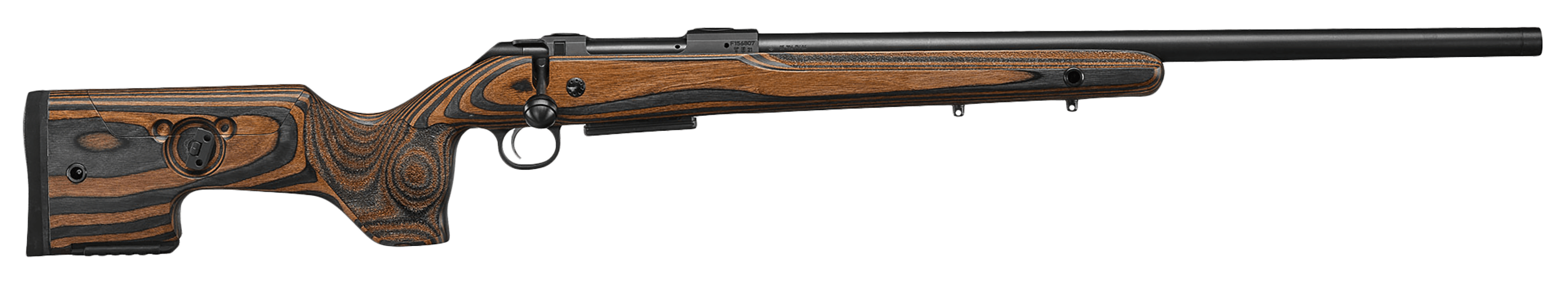 CZ-USA 07503 CZ 600 Range Full Size 308 Win 5+1, 24" Black Nitride Steel Threaded Barrel, Drilled & Tapped Receiver, Black Brown & Gray Laminate Fixed w/Adj Cheek Rest Stock, Right Hand