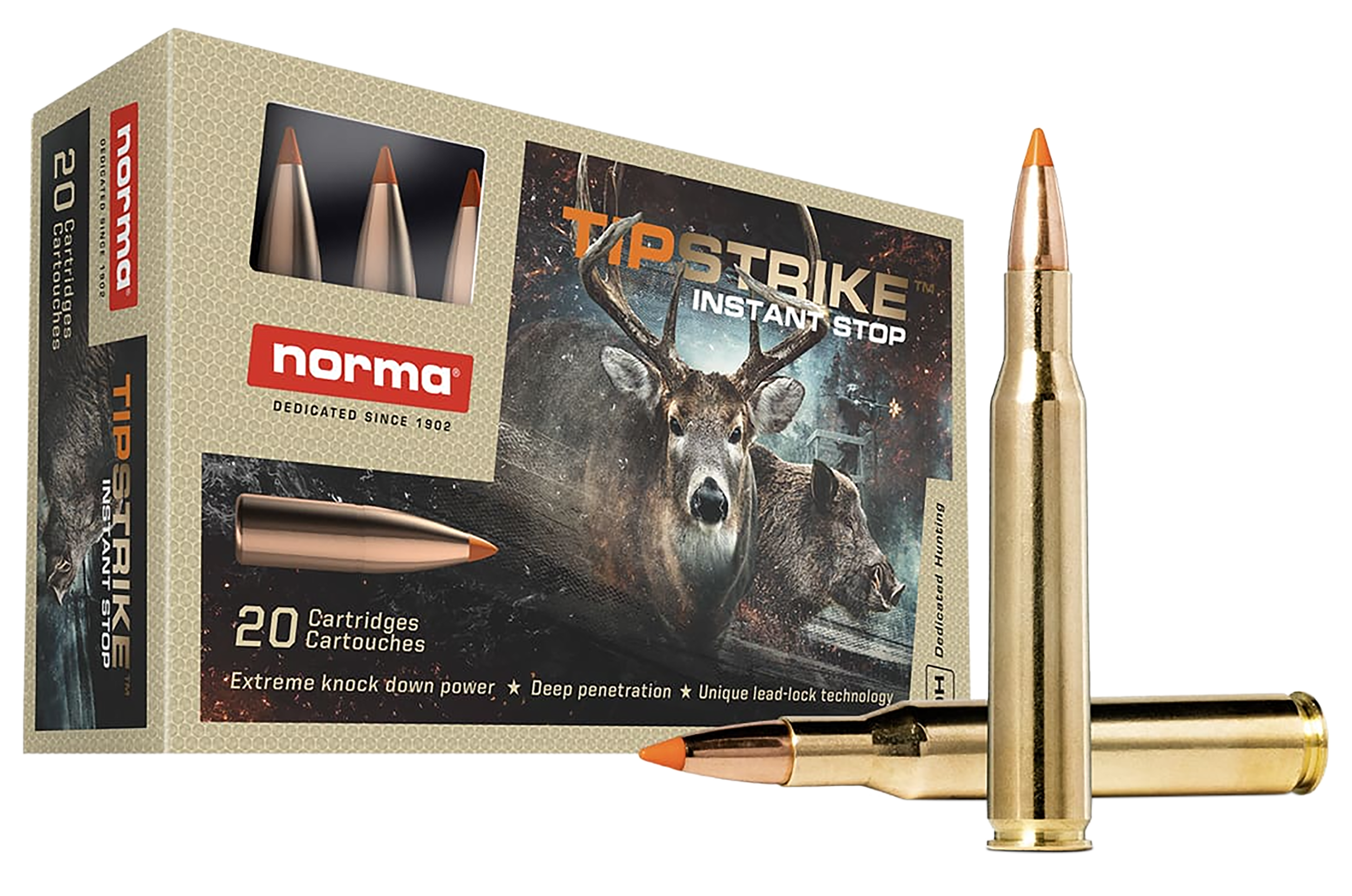 Norma Ammunition 20169292 Dedicated Hunting Tipstrike 270Win 140gr Polymer Tip 20 Per Box/10 Case