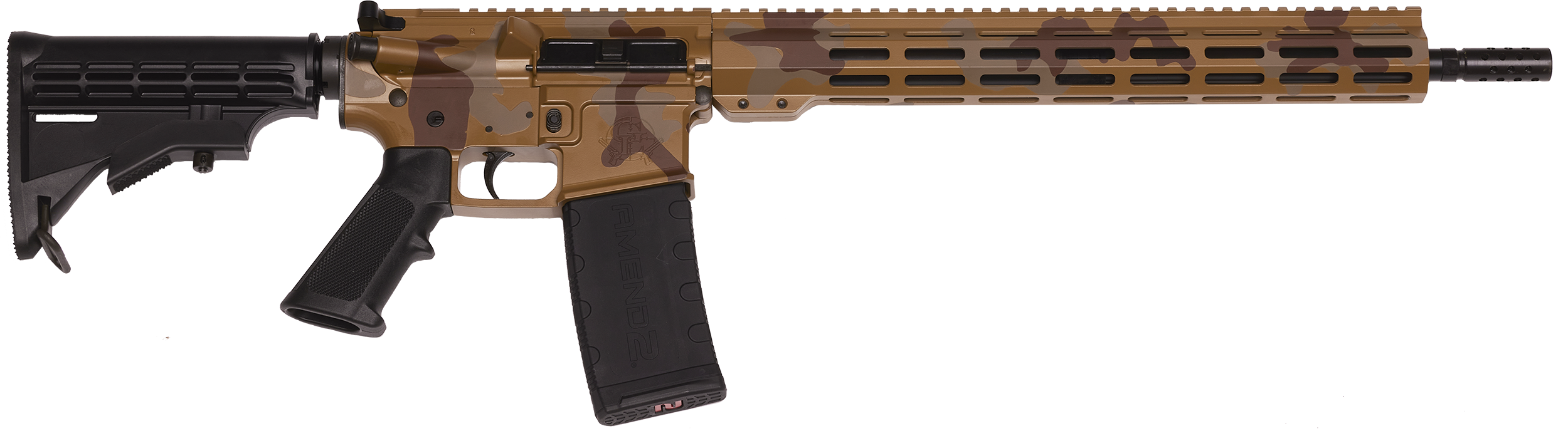 Great Lakes Firearms GL15223MSAH AR-15 Mission 223 Wylde 30+1 16", Sahara Camo Rec/15" M-Lok Handguard, Black Carbine Stock & A2 Grip, Muzzle Brake