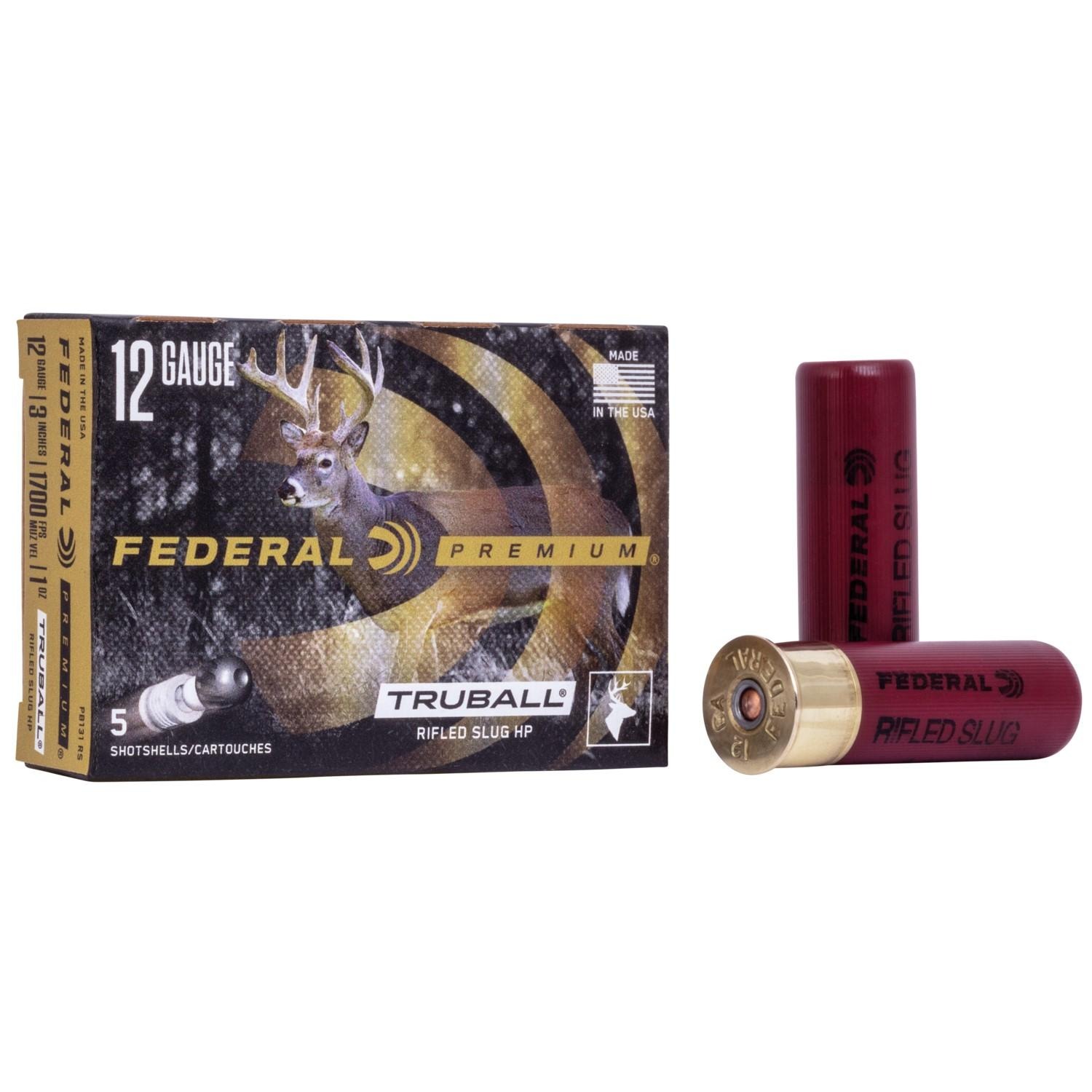 Federal TruBall Rifled Slug Shotshells 12 ga 3"  3/4 oz Slug 1700 fps 5/ct