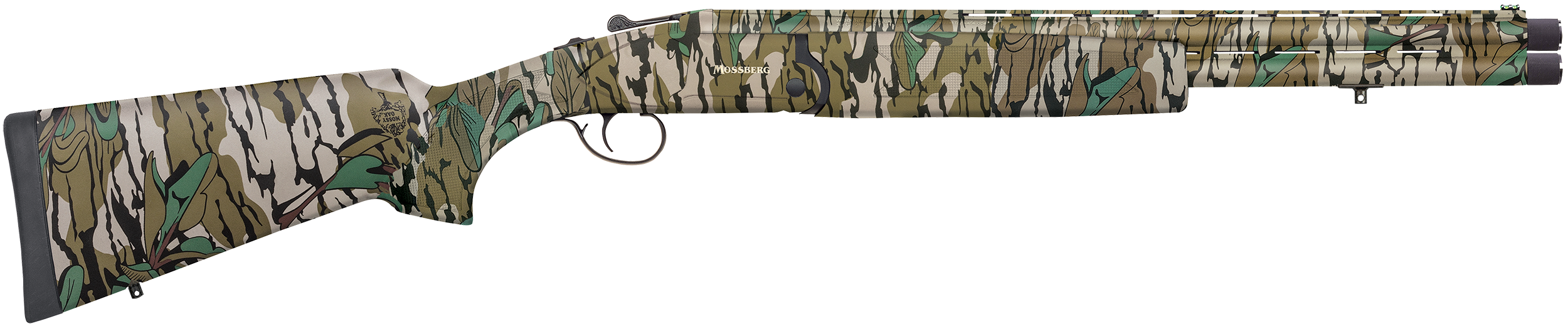 Mossberg 75485 Silver Reserve Eventide Turkey Over/Under 12 Gauge 3.5" 2rd 20", Mossy Oak Greenleaf, Synthetic Furniture, Fiber Optic Sight, Ext. Turkey Choke