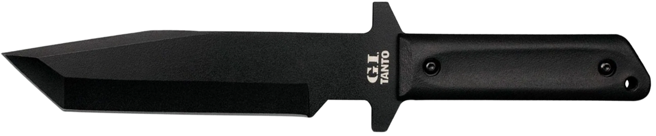 Cold Steel CS80PGTK G.I. 7" Fixed Tanto Plain Black Rust Resistant Finish 1055 Carbon Steel Blade/Black Polypropylene Scales Handle Includes Sheath