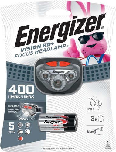 ENERGIZER VISION HD PLUS FOCUS HEADLAMP 400 LUMENS W/AAA BATT