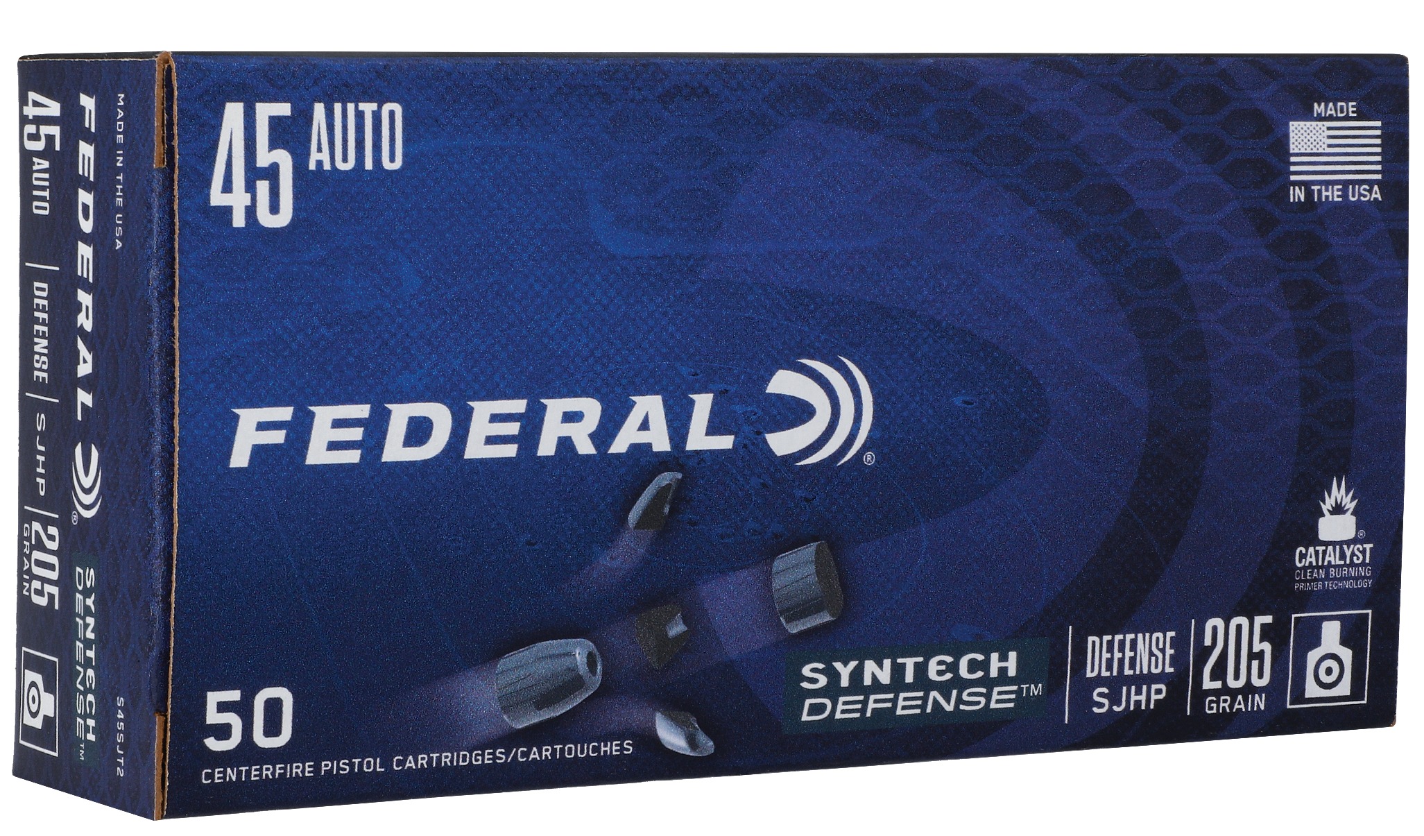 Federal S45SJT2 Syntech Defense 45ACP 205gr Segmented Jacketed Hollow Point 50 Per Box/10 Case