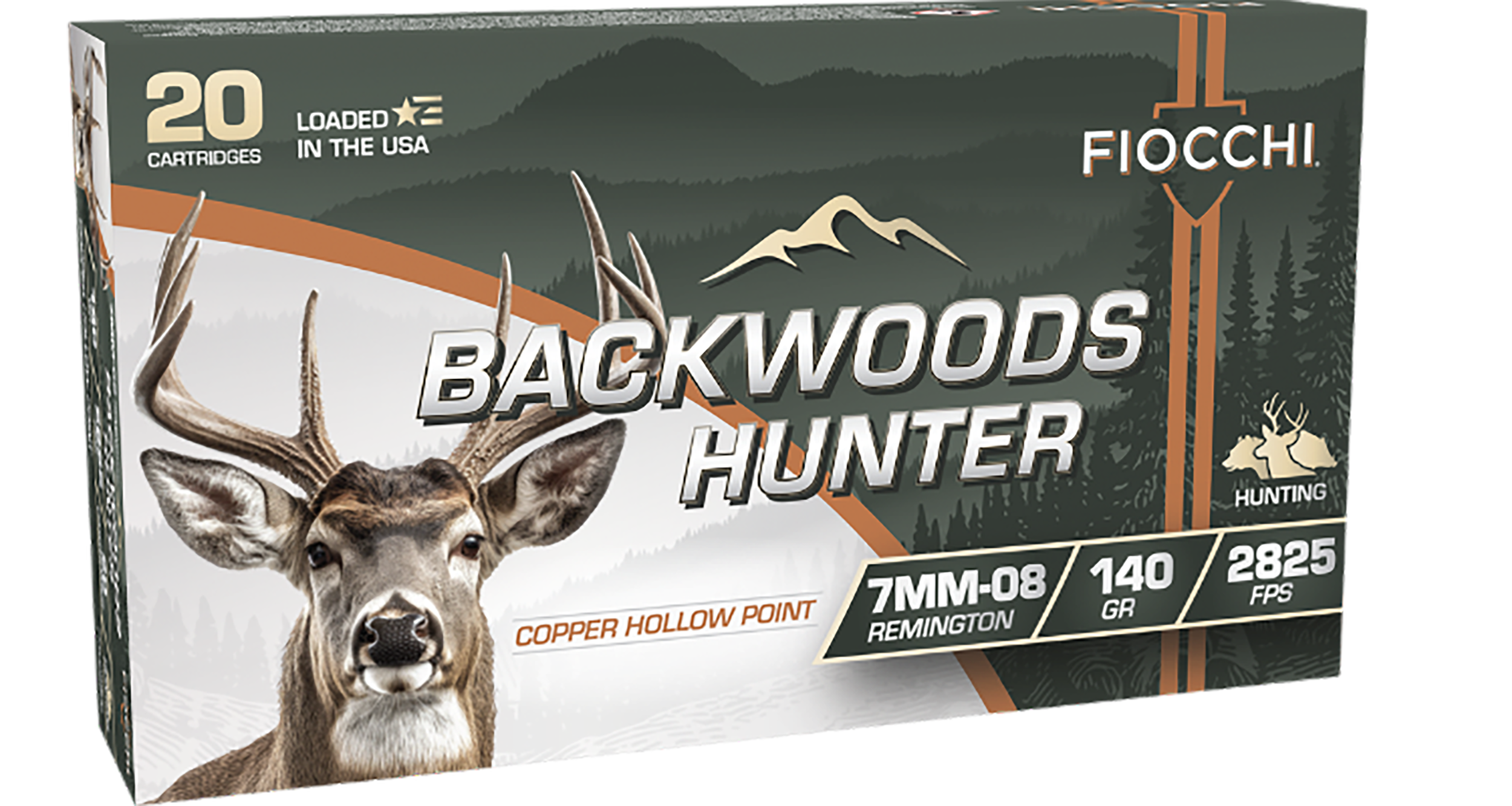 Fiocchi 7MM08BHC Backwoods Hunter  7mm-08Rem 140gr Copper Hollow Point 20 Per Box/10 Case