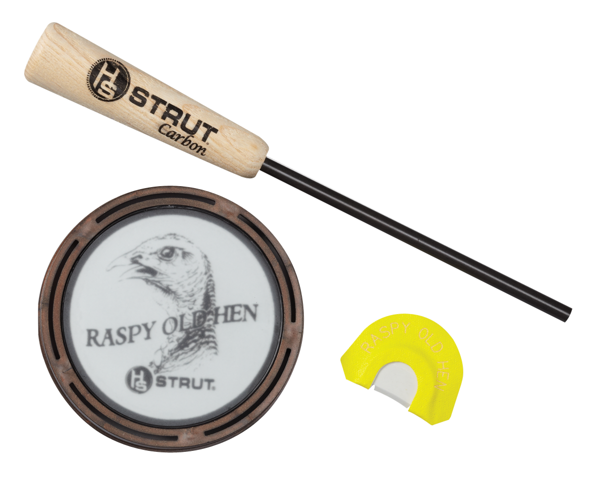 HS Strut 07011 Raspy Old Hen  Friction Call Turkey Hen Sounds Attracts Turkeys Glass/Carbon