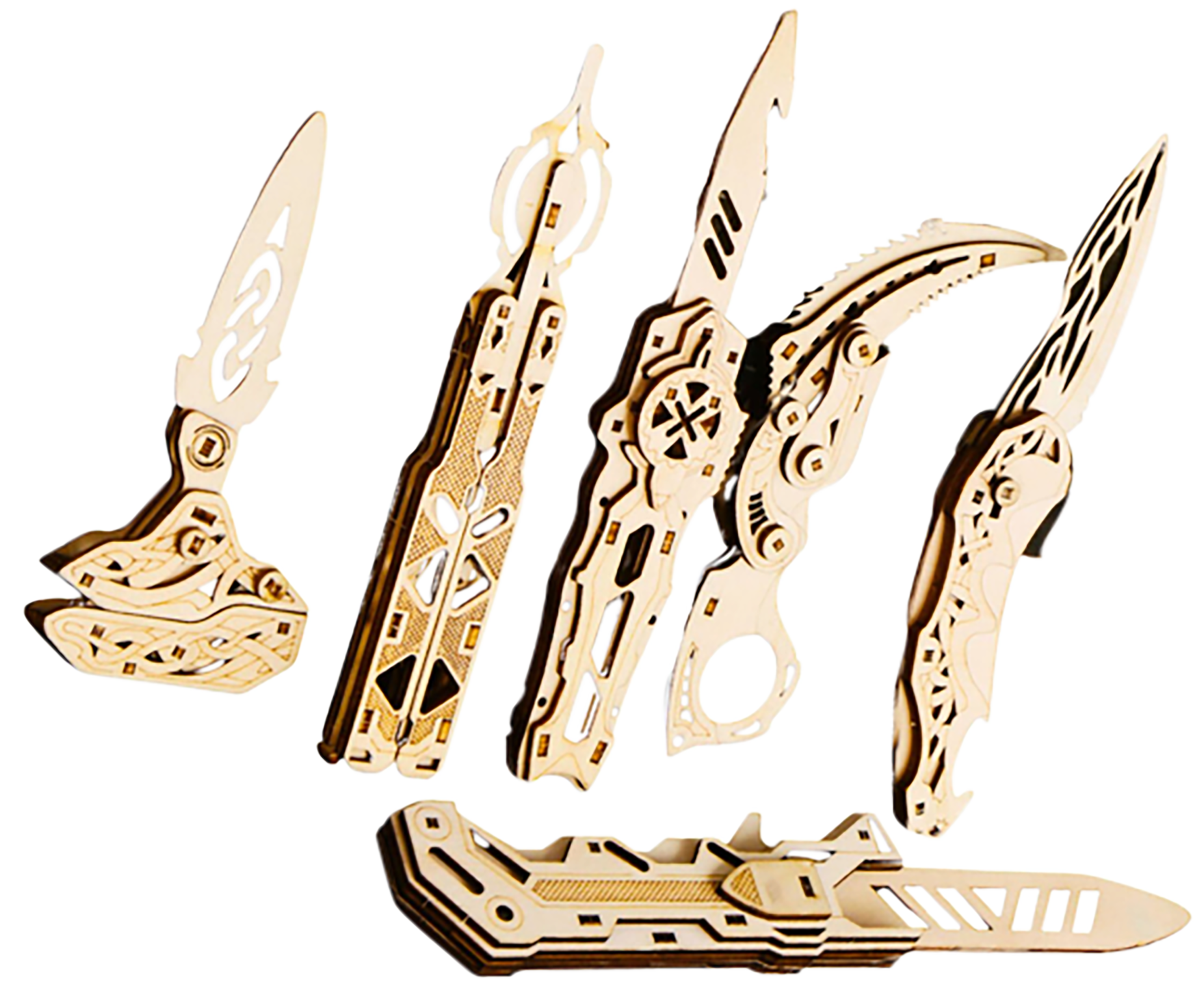 CAMP CBG-PZ-03K   WOOD PUZZLES KNIVES SET OF 6