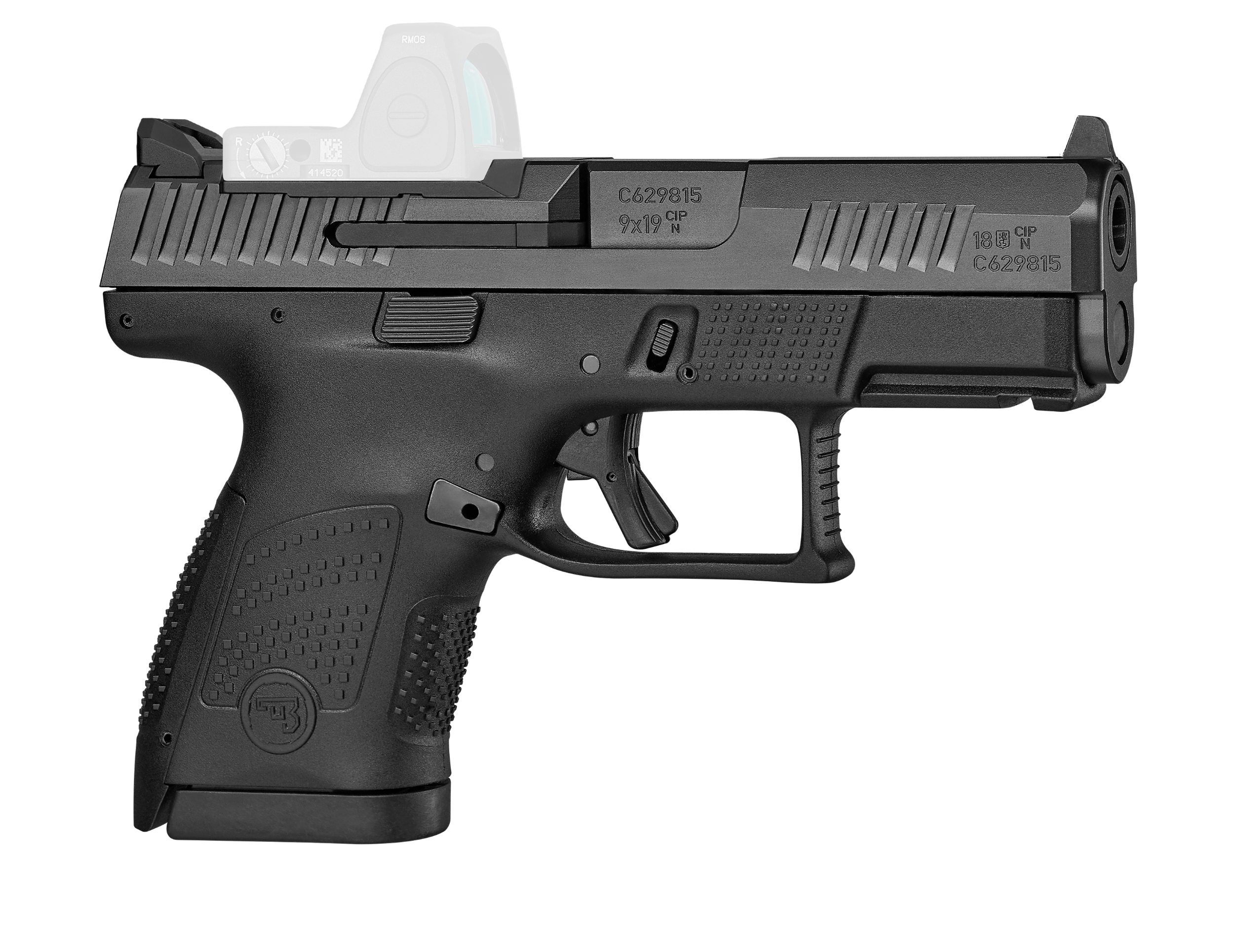 CZ-USA 01568 P-10 S  Sub-Compact Frame 9mm Luger 10+1 3.50" Black Steel Barrel, Black Nitride Optic Ready/Serrated Steel Slide, Black Polymer Frame w/Picatinny Rail