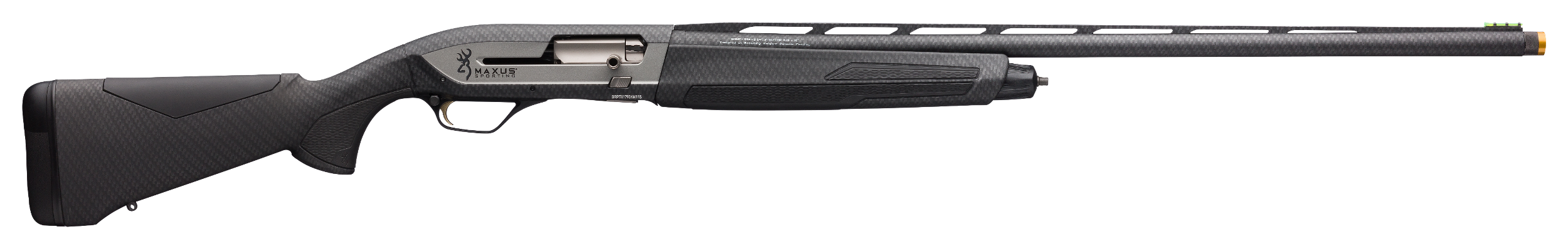 Browning 011708304 Maxus II Sporting 12 Gauge with 28" Barrel, 3" Chamber, 4+1 Capacity, Carbon Fiber Dipped Metal Finish & Hydrographic Dip Carbon Fiber Black Synthetic Stock Right Hand (Full Size)