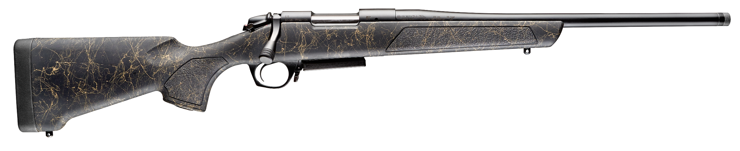 Bergara Rifles B14S904 B-14 Stoke 22-250 Rem 4+1, 20" Graphite Black Cerakote #4.5 Contour Threaded Barrel, Graphite Black Cerakote Steel Receiver, Black Webbed Tan Fixed w/SoftTouch Synthetic Stock