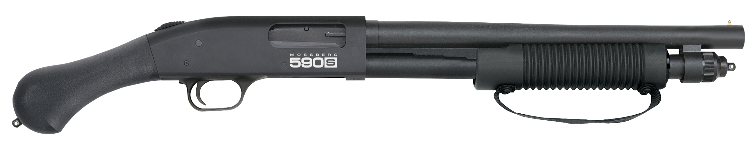 Mossberg 51601 590S Shockwave 12 Gauge Pump 3" 8+1 14.38" Matte Blued Steel Barrel, Black Anodized Receiver, Black Raptor Birdshead Grip