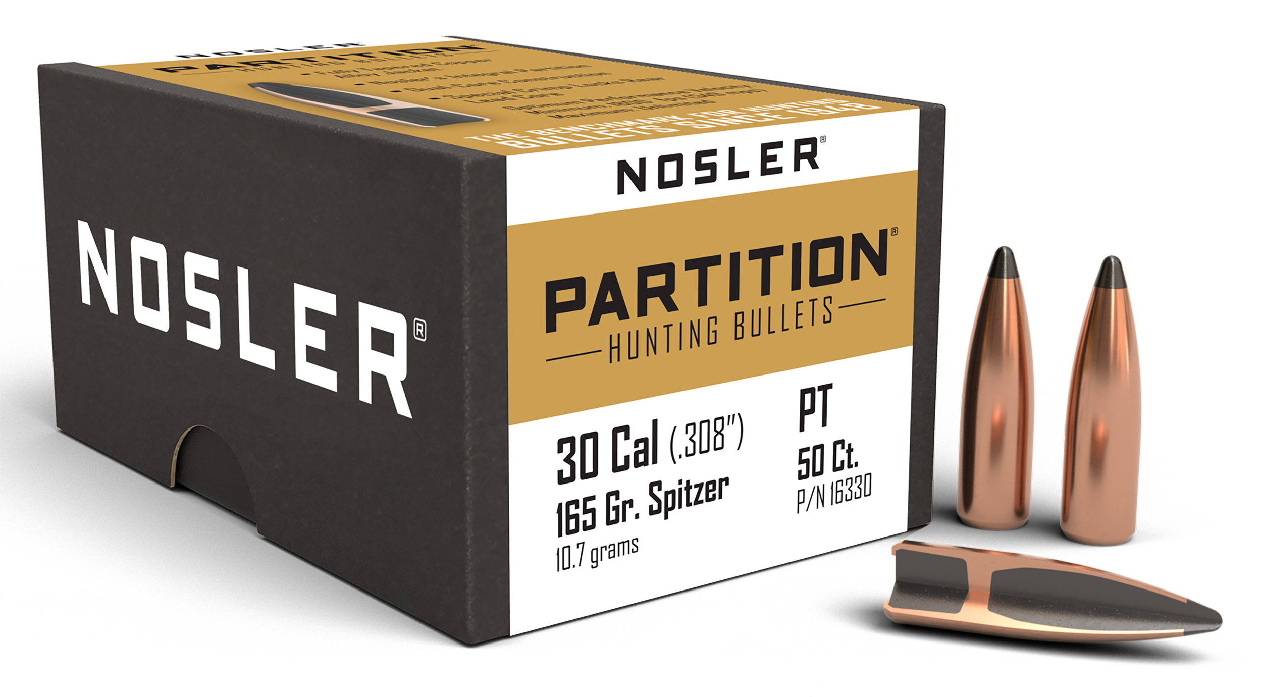 Nosler 16330 Partition  30Cal 165gr Spitzer 50/Box