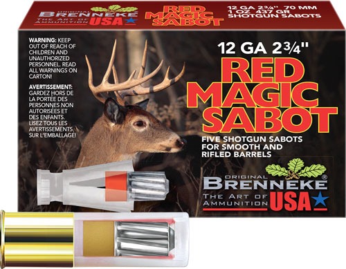 BRENNEKE USA RED MAGIC 12GA 2.75" 1OZ SABOT 5RD 50BX/CS