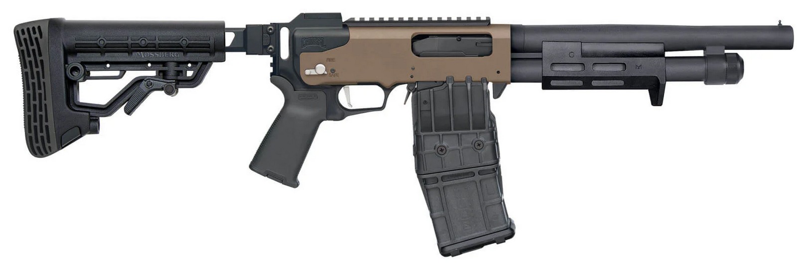 MOSS 590RM 12GA 11.5 BLK PG FDE 10RD